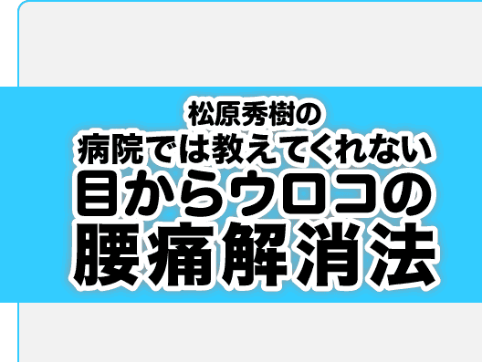 松原秀樹の病院では教えてくれない目からウロコの腰痛解消法