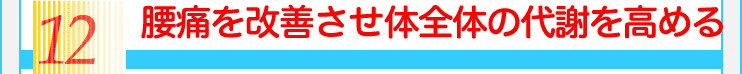 12腰痛を改善させ体全体の代謝を高める