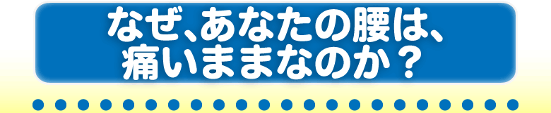 なぜ、あなたの腰は、痛いままなのか