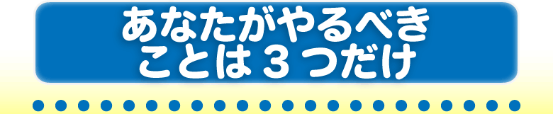 あなたがやるべきことは3つだけ